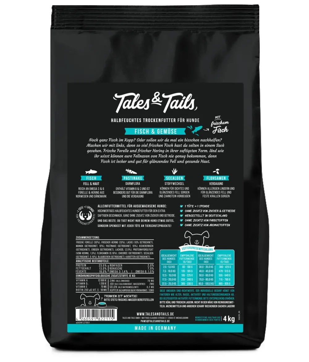 Tales & Tails Soft-Trockenfutter für Hunde Noch ganz Fisch im Kopp Outlet