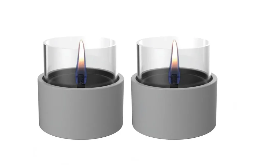 TENDERFLAME Tischfeuer Breeze, ca. Ø10 cm, 2er-Set Grau Sale