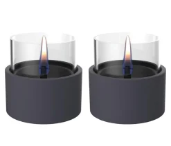 TENDERFLAME Laternen & Dekoleuchten|Tisch-Feuerstellen - Tischfeuer Breeze, ca. Ø10 cm, 2er-Set Schwarz