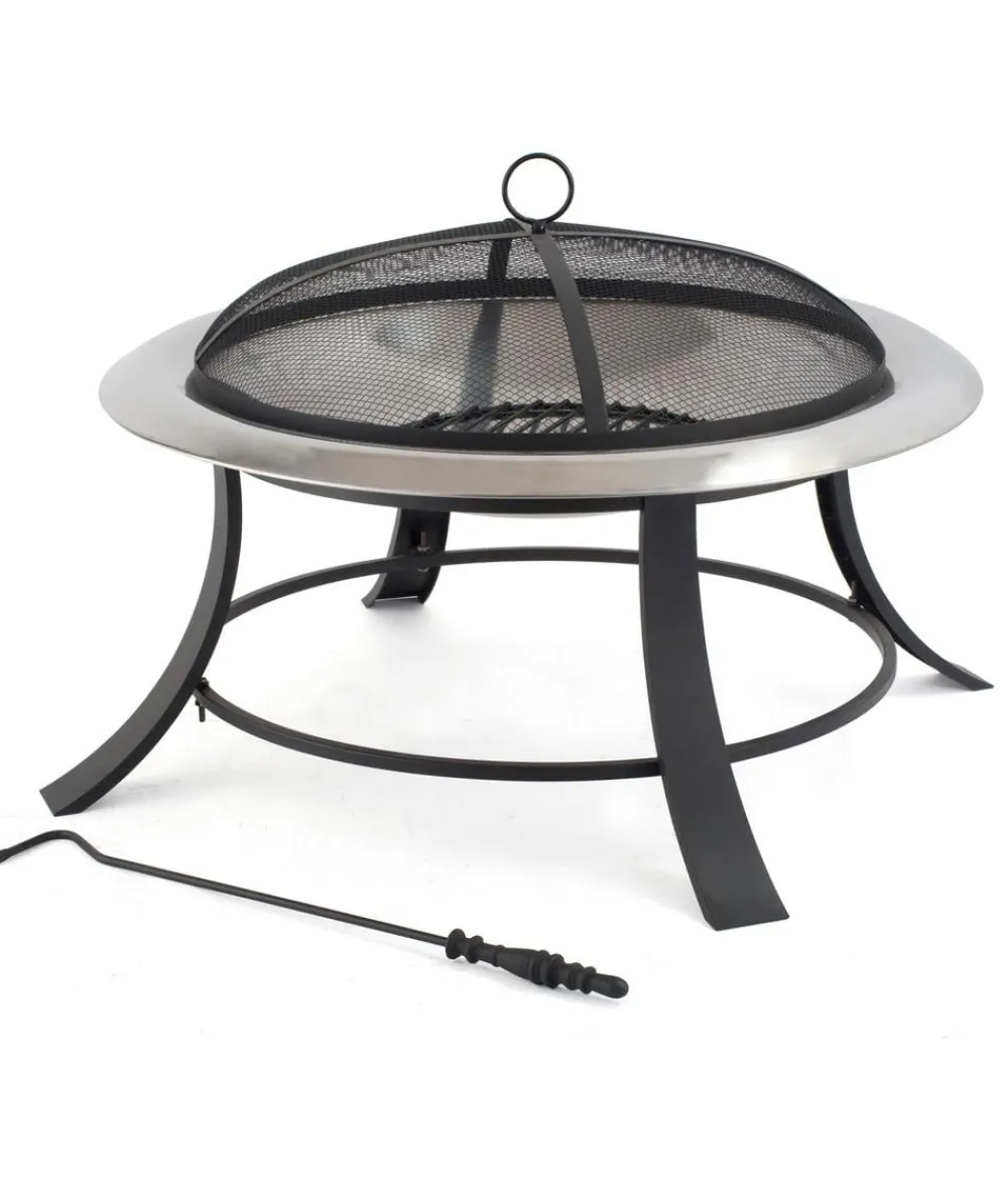 tepro Feuerstelle Silver City, ca. Ø74/H50 cm Schwarz Hot