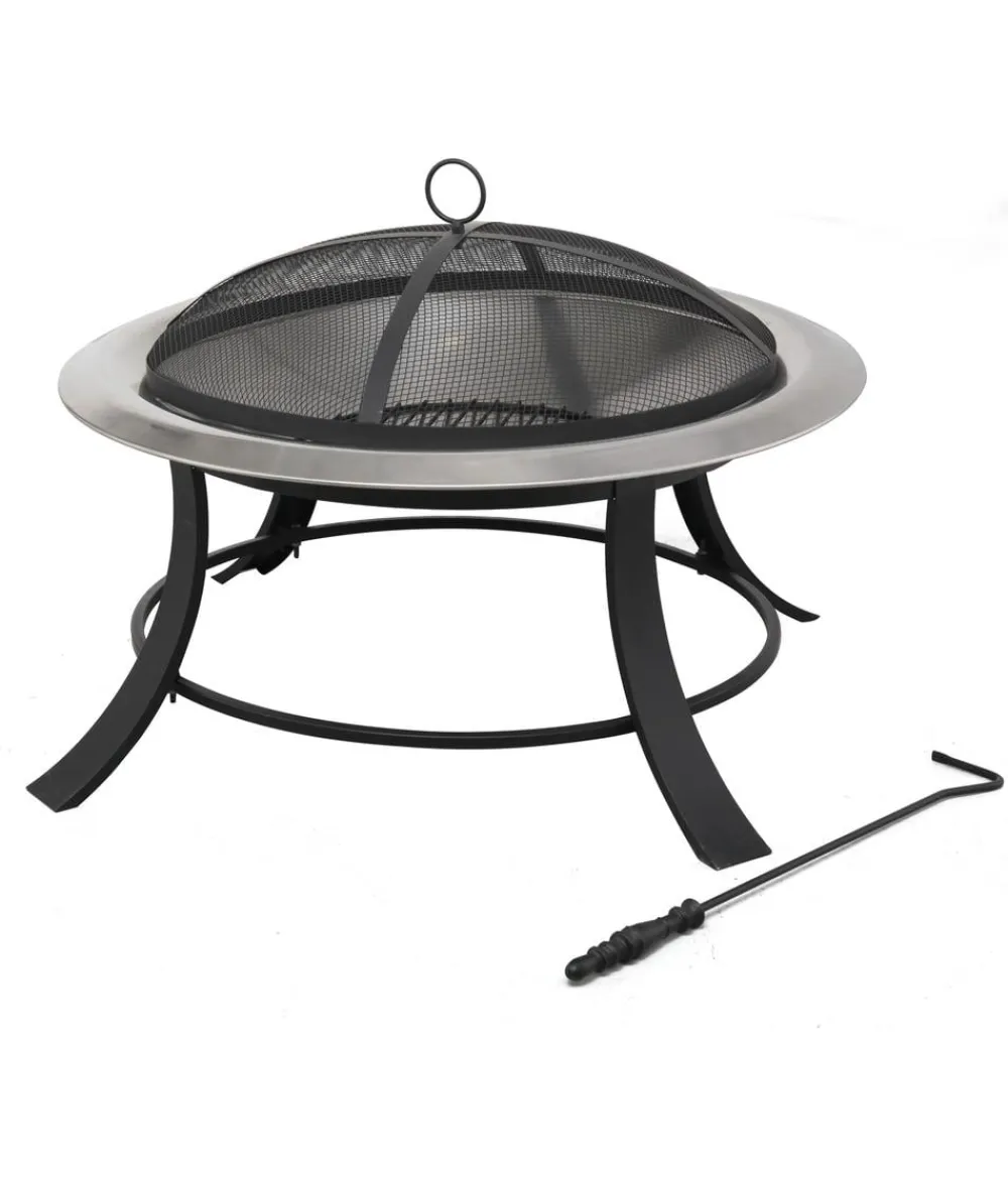 tepro Feuerstelle Silver City, ca. Ø74/H50 cm Schwarz Hot