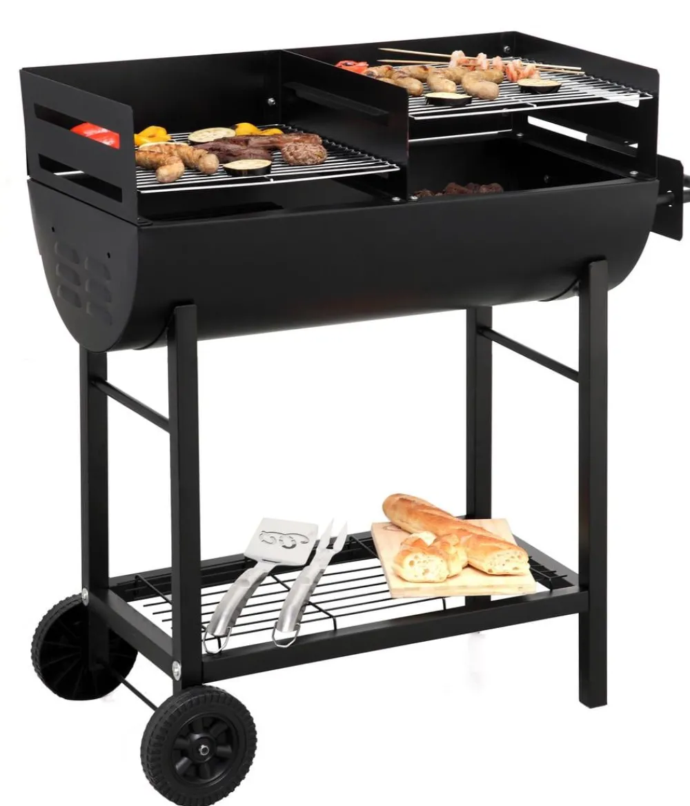tepro Stand- & Kugelgrills|Holzkohlegrills - Holzkohle-Grillfass Detroit Schwarz