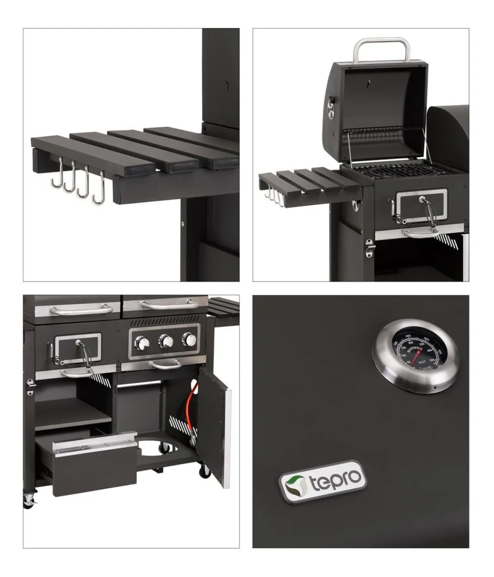 tepro Stand- & Kugelgrills|Gasgrills > Kohle-Gas-Kombigrill Toronto