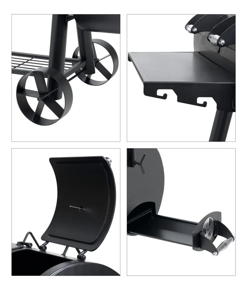 tepro Stand- & Kugelgrills|Holzkohlegrills - Massiv Smoker Indianapolis Schwarz