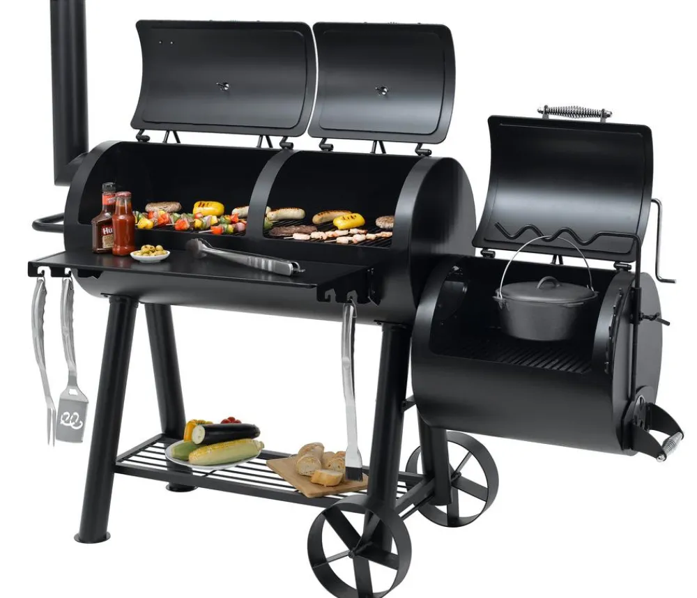 tepro Stand- & Kugelgrills|Holzkohlegrills - Massiv Smoker Indianapolis Schwarz