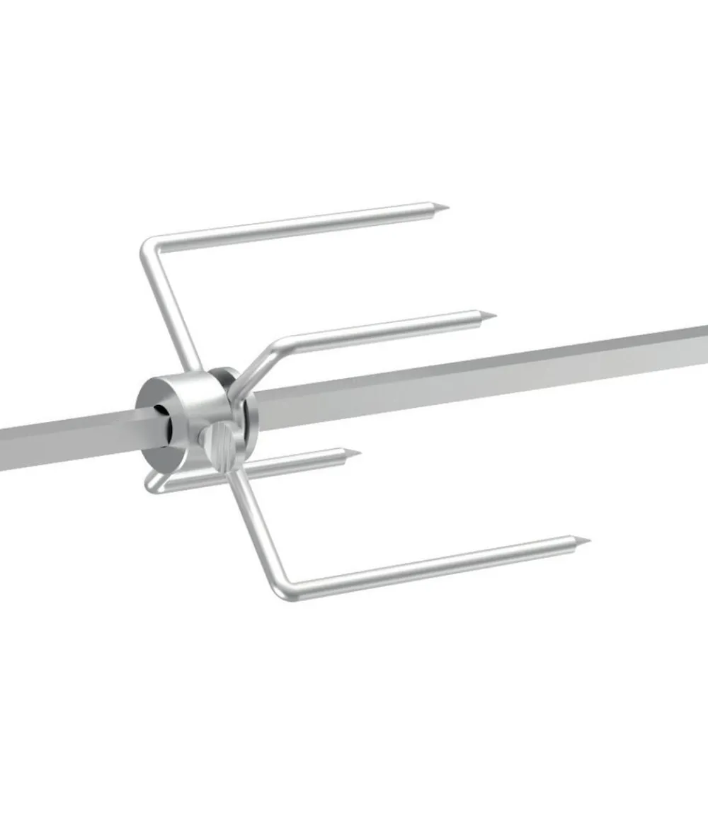 tepro Universal Grillspieß-Set für Batteriebetrieb, 3-teilig Silber