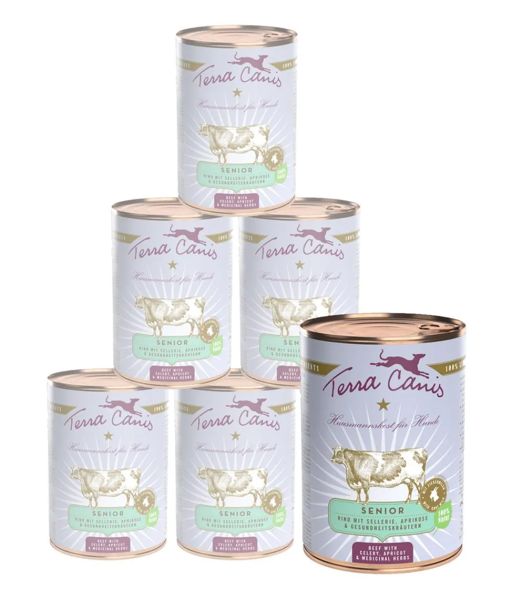 Terra Canis Nassfutter Hund - Nassfutter für Hunde Senior, 6 x 400 g