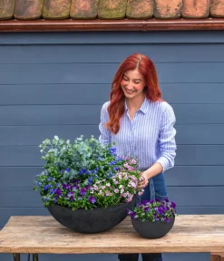 Ter Steege Blumenampeln & -Schalen - Kunststoff-Schale Nova, rund Anthrazit
