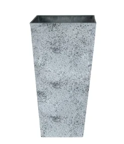 Ter Steege Blumentöpfe & Übertöpfe - Kunststoff-Vase Nimar, quadratisch Grau