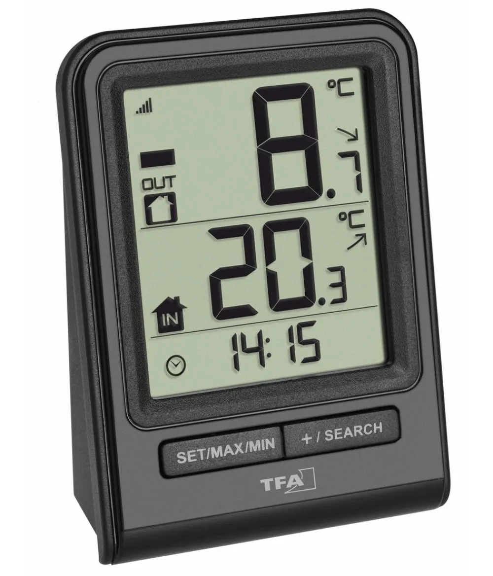 TFA Funk-Thermometer Prisma Schwarz Hot