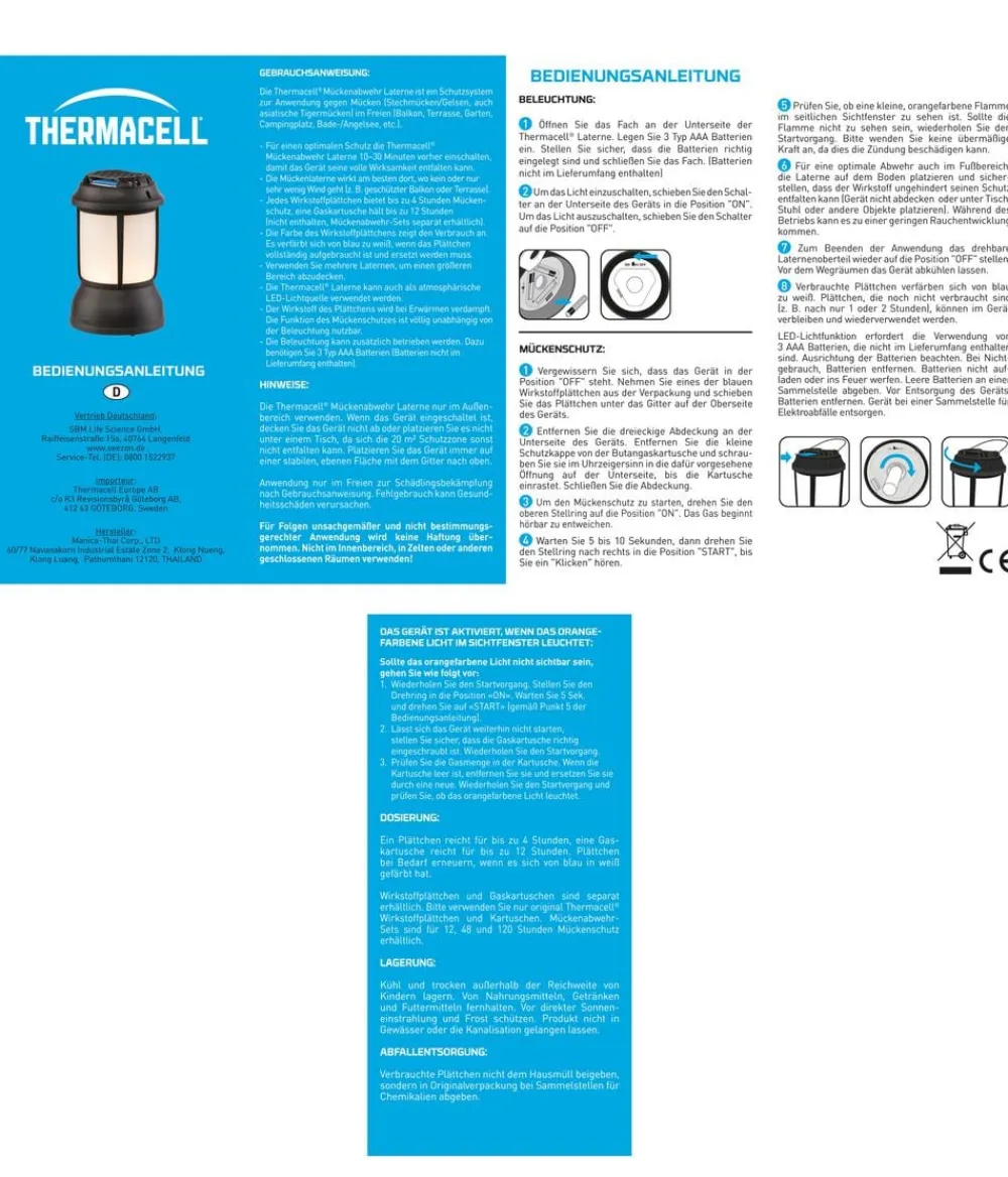 Thermacell Mückenabwehr Laterne ohne Wirkstoff, 1 Stk. Schwarz Discount