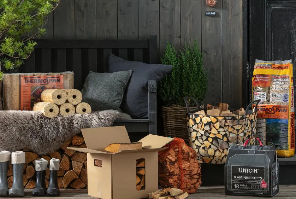Thermospan Holzbriketts rund, 10 kg Beige Clearance