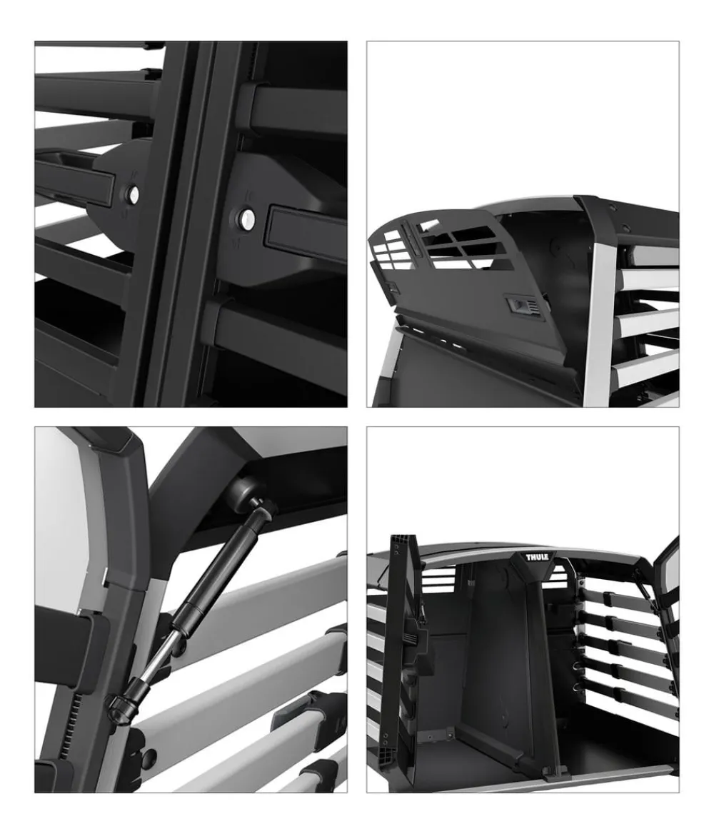 THULE® Allax Double M Compact Hundetransportbox, ca. B93/H65/T82-90 cm New