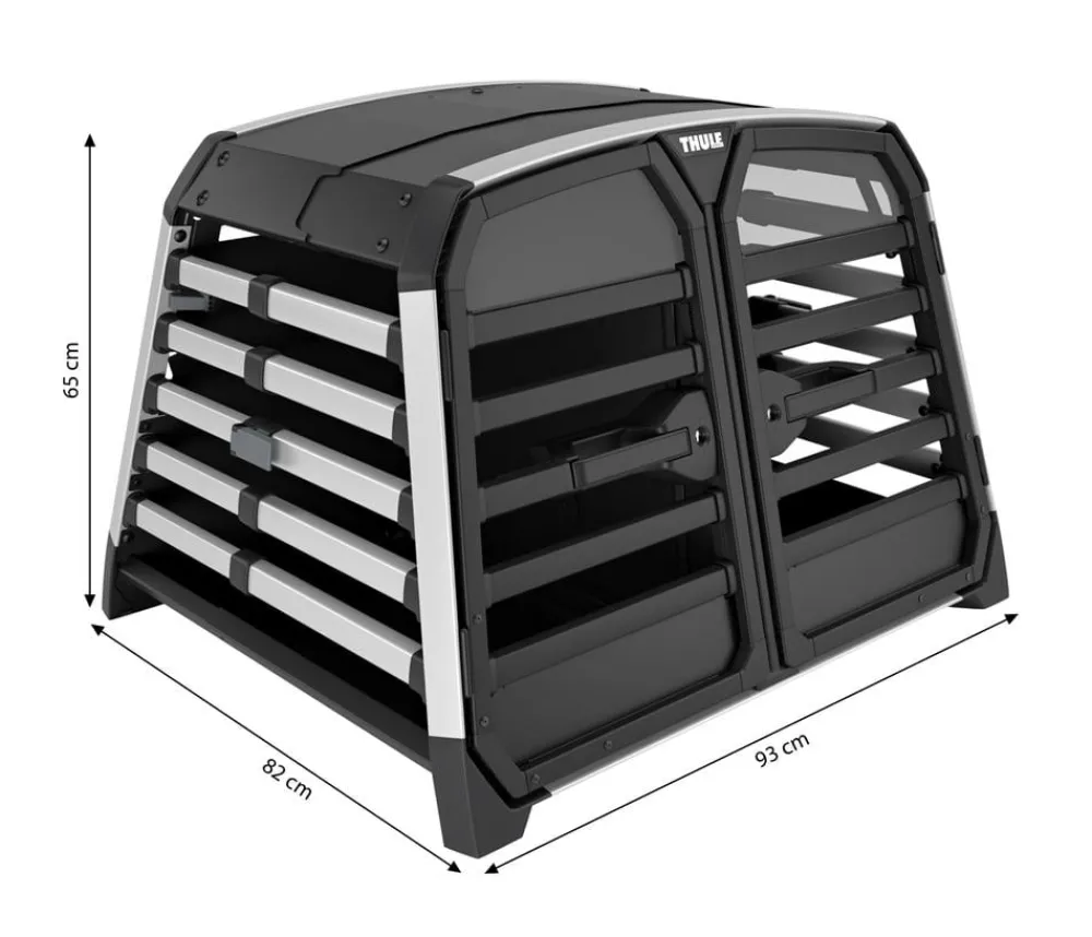 THULE® Allax Double M Compact Hundetransportbox, ca. B93/H65/T82-90 cm New