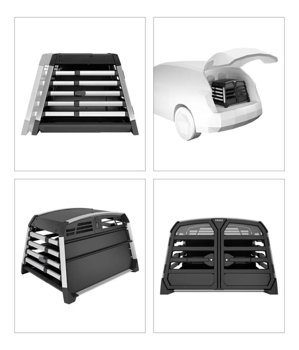 THULE® Hundetransportboxen - Allax Double M Hundetransportbox, ca. B93/H65/T77-82 cm