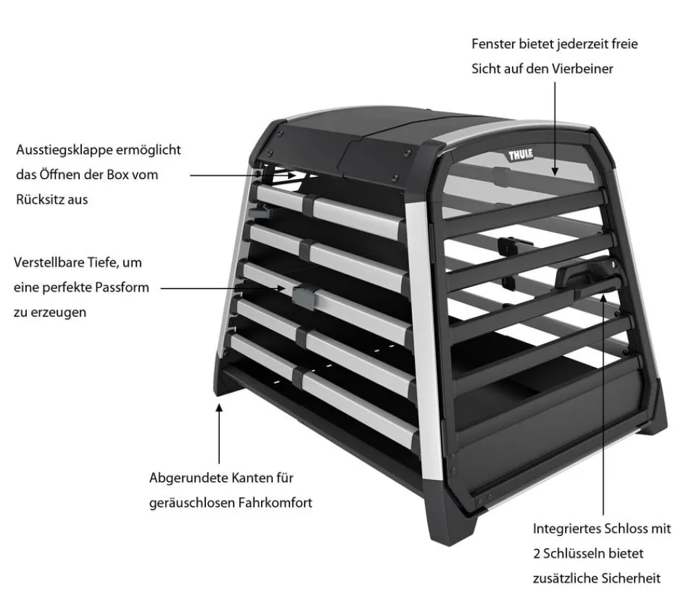 THULE® Hundetransportboxen - Allax L Compact Hundetransportbox, ca. B69/H70/T87-93 cm