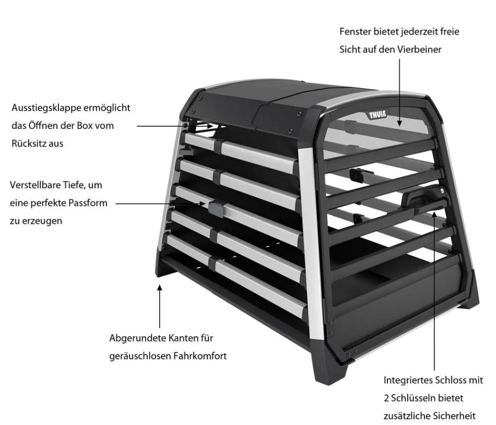 THULE® Hundetransportboxen - Allax L Hundetransportbox, ca. B69/H70/T93-105 cm