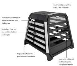 THULE® Hundetransportboxen - Allax M Compact Hundetransportbox, ca. B65/H65/T77-82 cm