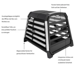 THULE® Allax M Hundetransportbox, ca. B65/H65/T82-90 cm New
