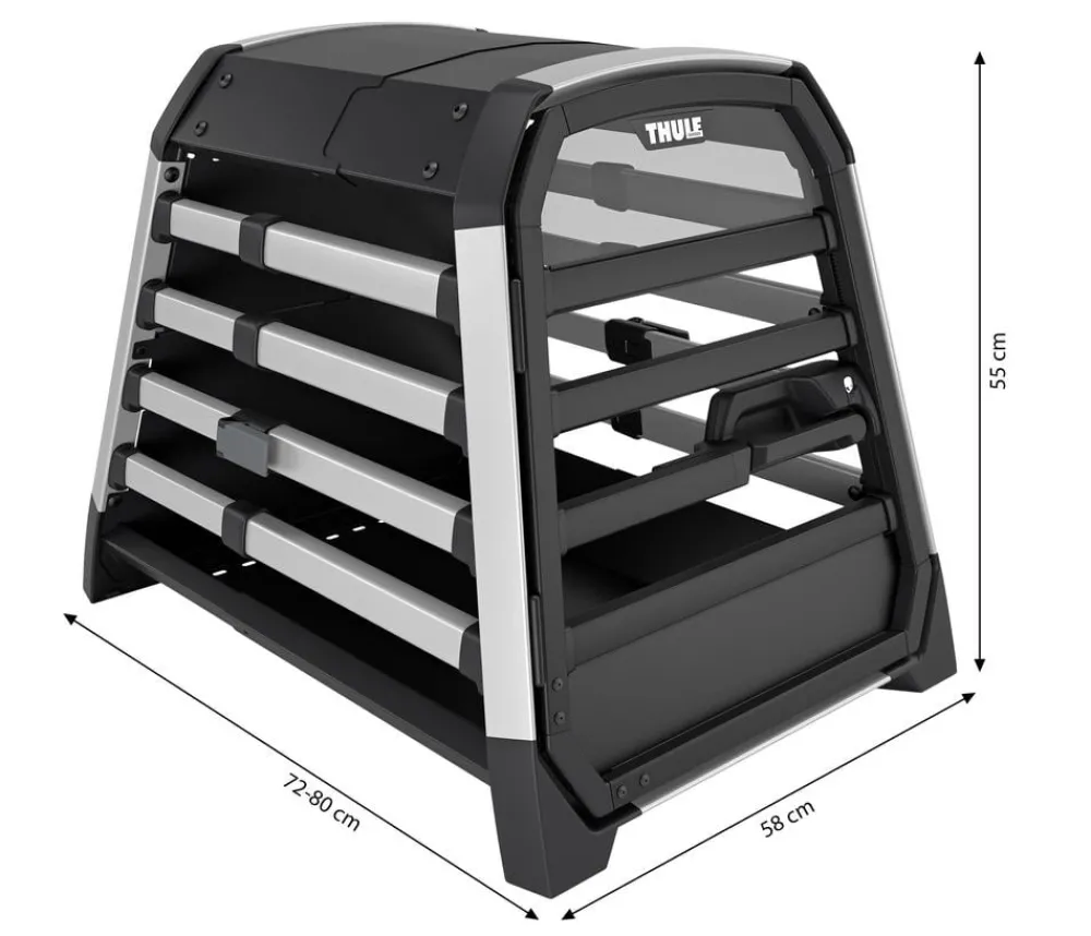 THULE® Hundetransportboxen > Allax S Hundetransportbox, ca. B58/H55/T72-80 cm