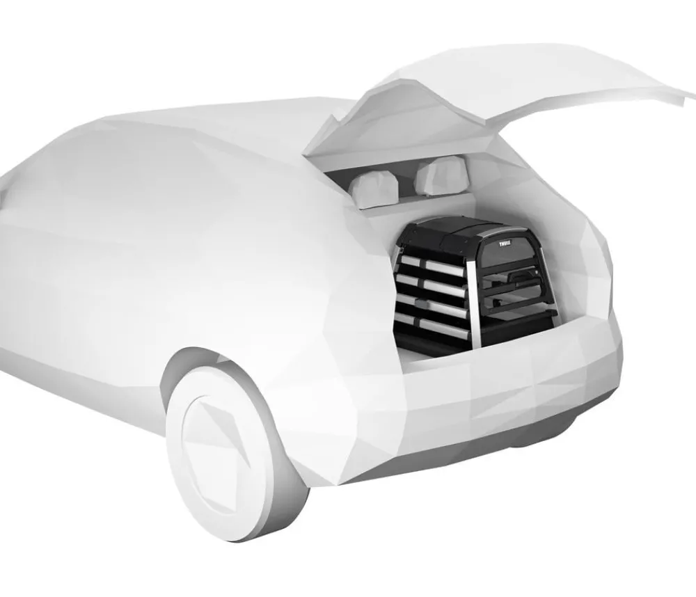 THULE® Allax threshold compatible S Hundetransportbox für Fahrzeuge mit Ladekante, ca. B58/H55/T72-80 cm