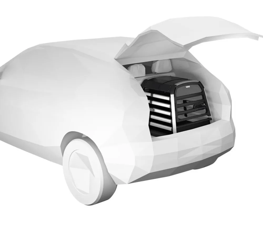 THULE® Hundetransportboxen - Allax threshold compatible M Hundetransportbox für Fahrzeuge mit Ladekante, ca. B65/H65/T82-90 cm