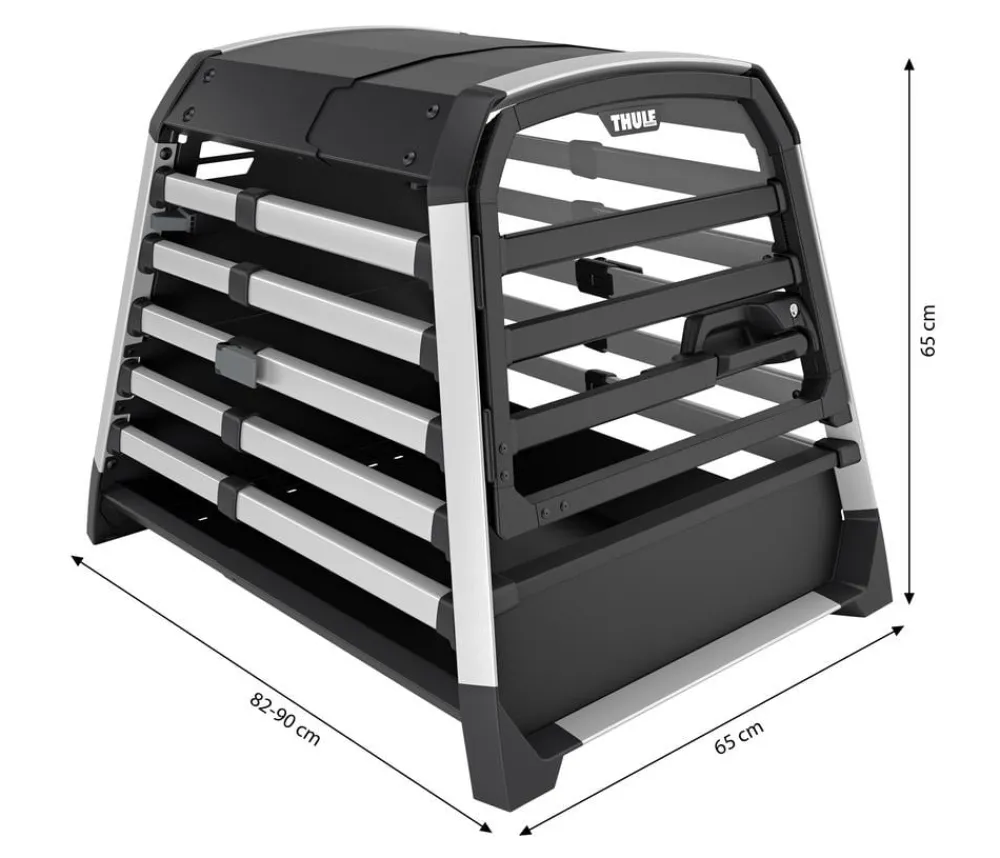 THULE® Hundetransportboxen - Allax threshold compatible M Hundetransportbox für Fahrzeuge mit Ladekante, ca. B65/H65/T82-90 cm