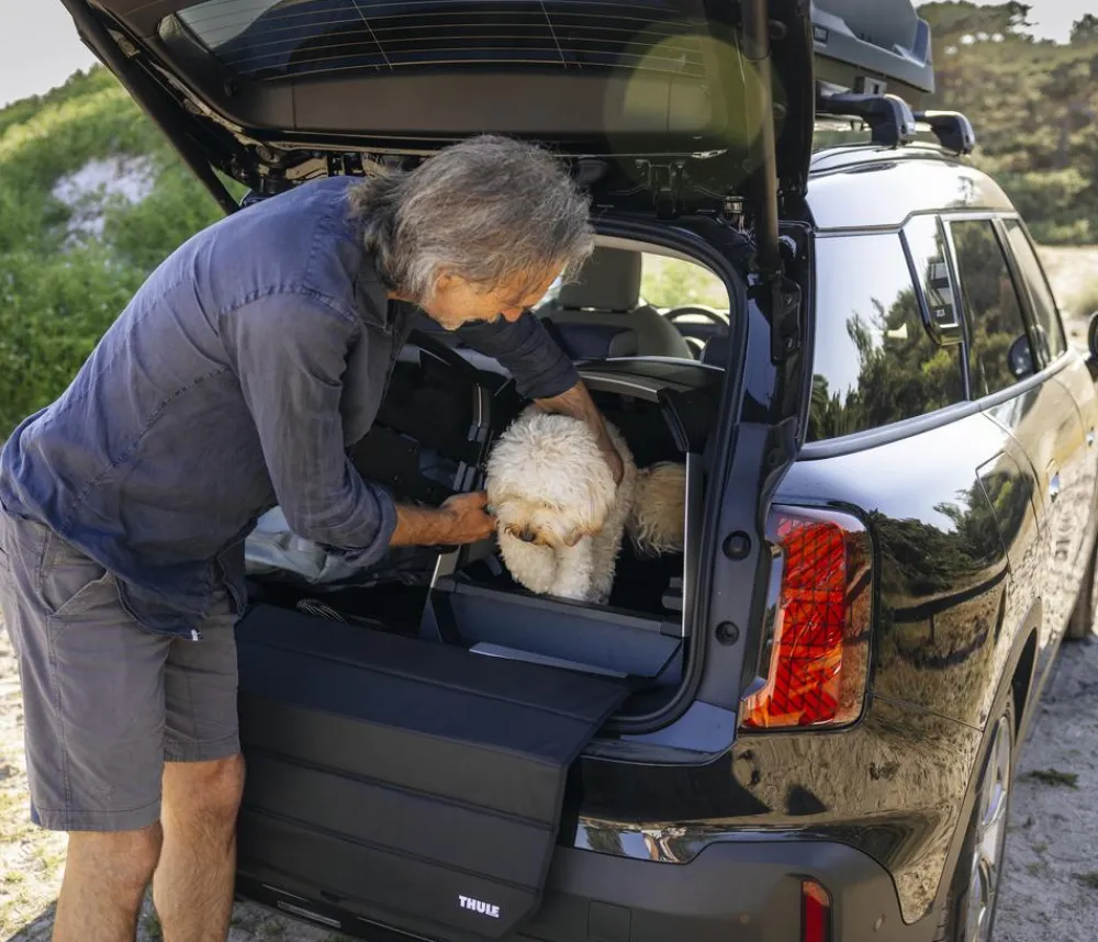THULE® Hundetransportboxen - Allax threshold compatible M Hundetransportbox für Fahrzeuge mit Ladekante, ca. B65/H65/T82-90 cm