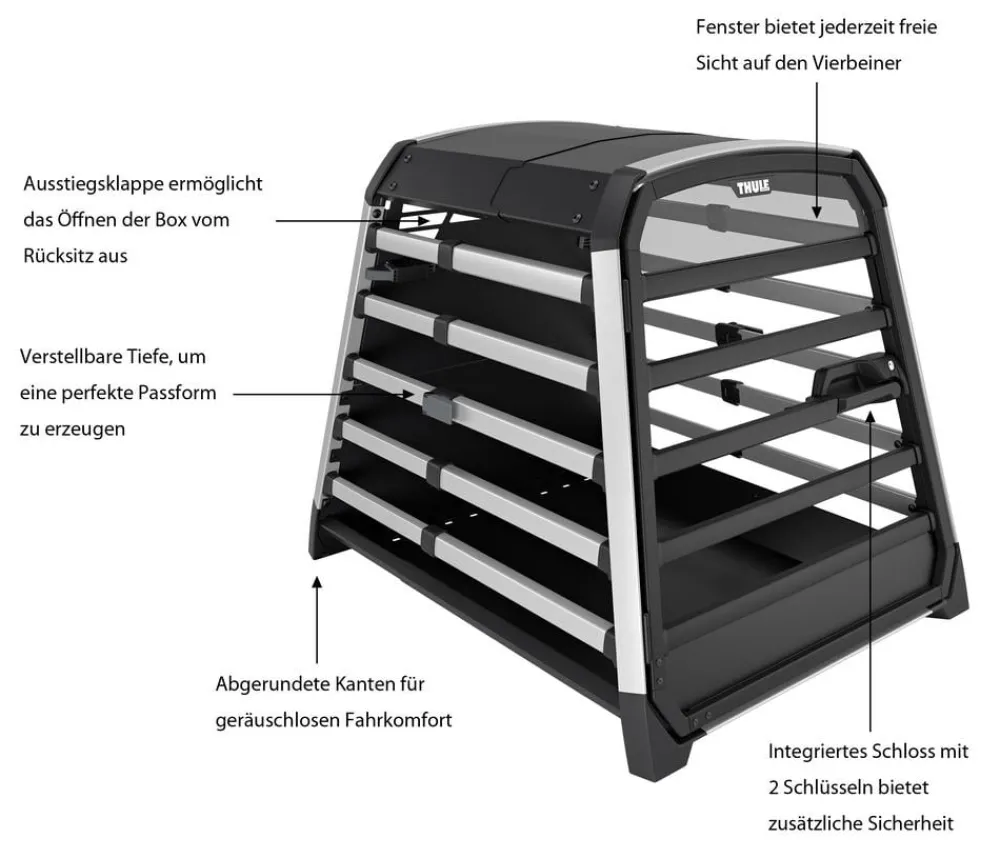 THULE® Hundetransportboxen - Allax XXL Compact Hundetransportbox, ca. B75/H78/T95-103 cm
