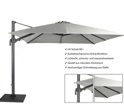 Tierra Outdoor Ampelschirm Duraflex, quadratisch, ca. B300/T300 cm New