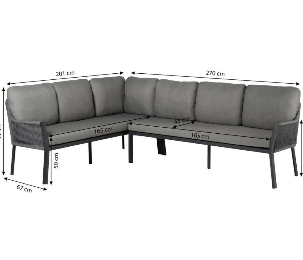 Tierra Outdoor Ecklounge Liv Dining Grau New