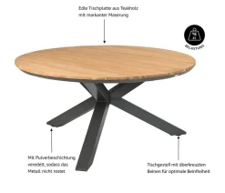 Tierra Outdoor Gartentisch Orbital, ca. Ø120/H73,5 cm Discount