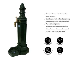 tomco Gartenbrunnen > Aluminium-Gartenbrunnen Antik, ohne Wasserhahn, ca. H99 cm