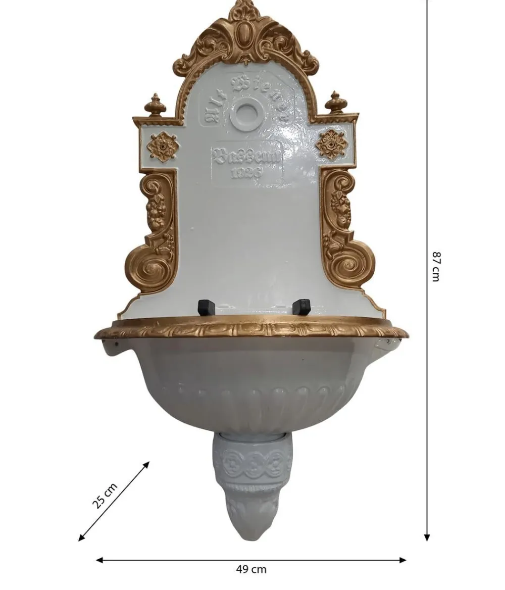tomco Gartenbrunnen > Aluminium-Wandbrunnen Wiener Bassena, ohne Hahn, ca. 87 cm