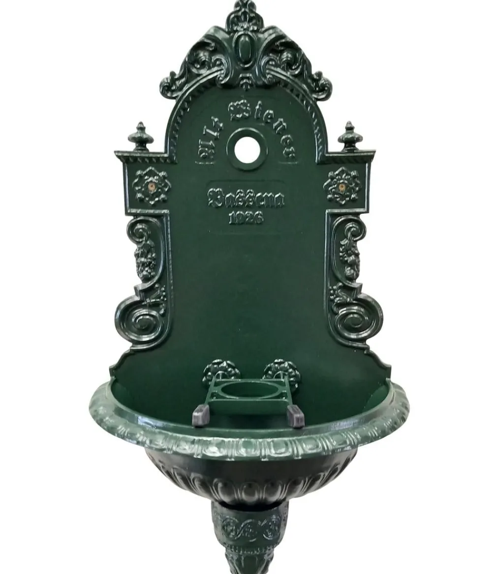 tomco Aluminium-Wandbrunnen Wiener Bassena, ohne Hahn, ca. 87 cm Dunkelgrün Best
