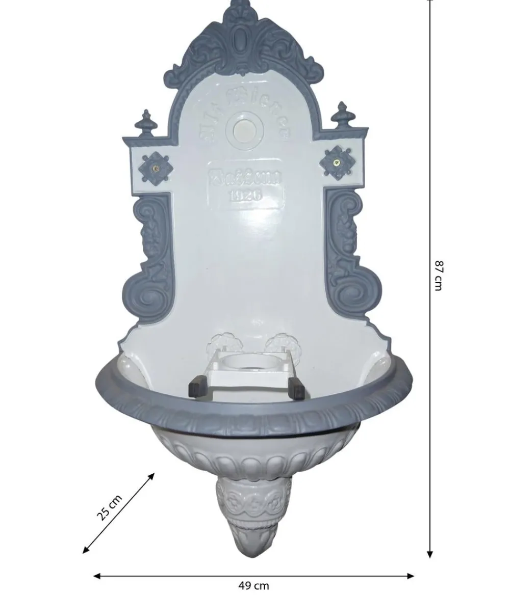 tomco Aluminium-Wandbrunnen Wiener Bassena, ohne Hahn, ca. 87 cm Grau Clearance