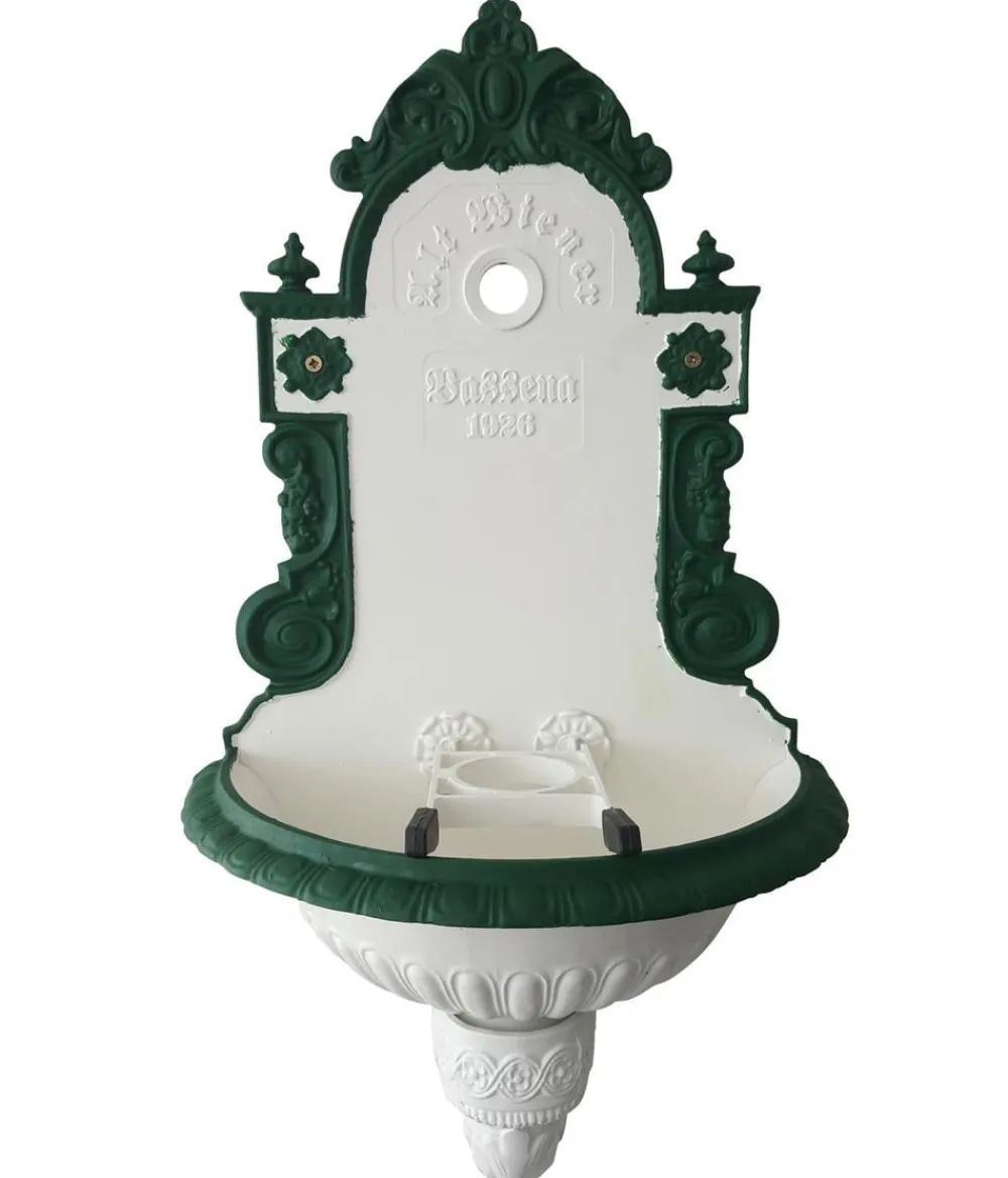 tomco Gartenbrunnen - Aluminium-Wandbrunnen Wiener Bassena, ohne Hahn, ca. 87 cm Grün