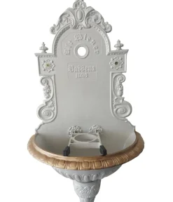 tomco Gartenbrunnen - Aluminium-Wandbrunnen Wiener Bassena, ohne Hahn, ca. 87 cm Gold