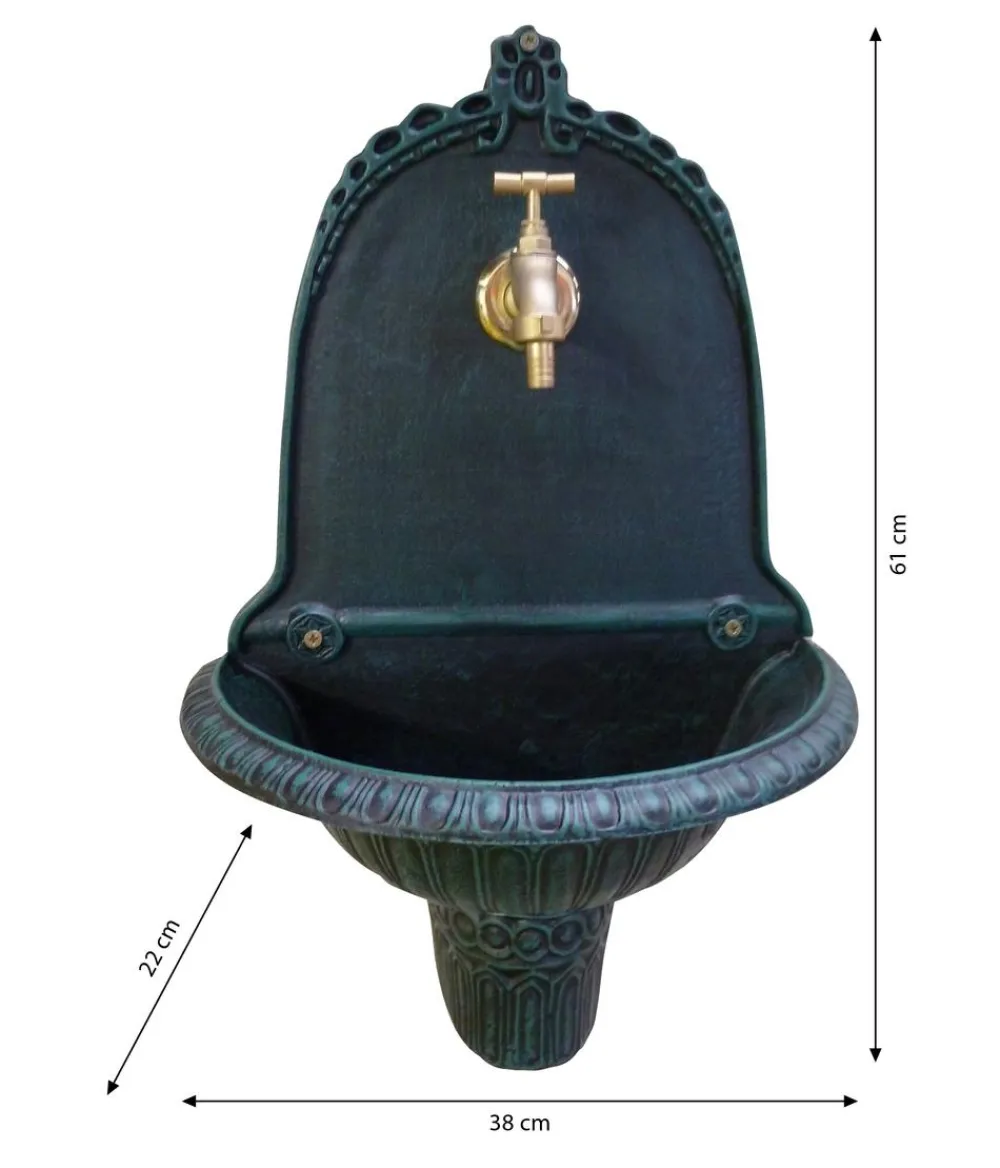 tomco Gartenbrunnen - Aluminium-Wandbrunnen Easy, ca. H61 cm