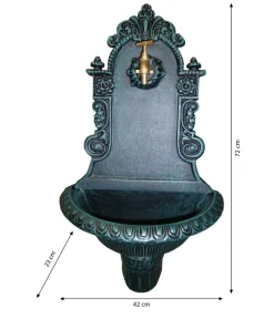 tomco Gartenbrunnen - Aluminium-Wandbrunnen Triumph, ca. H72 cm