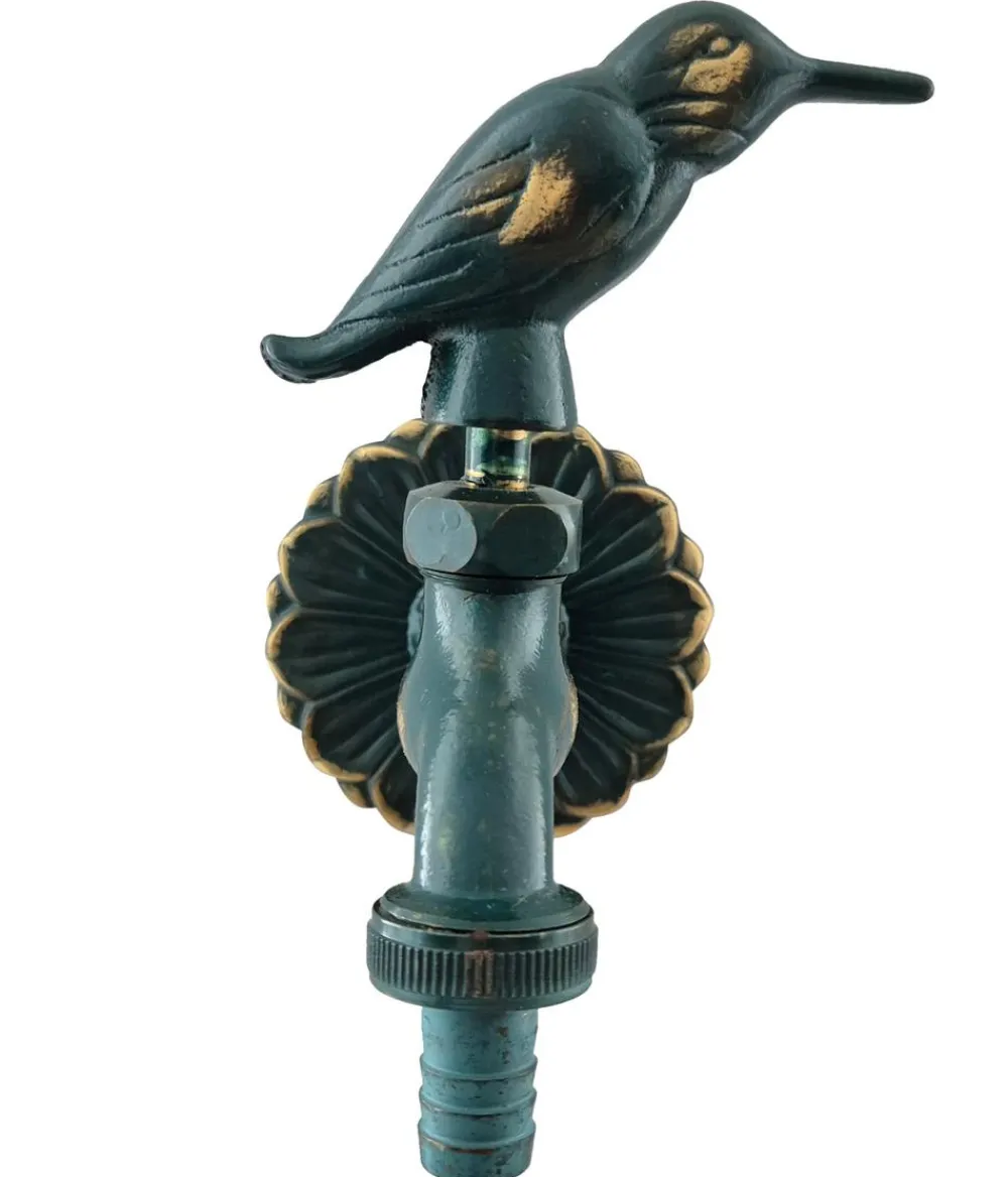 tomco Brunnen Zubehör - Messing-Wasserhahn Vogel 1/2, mit Rosette