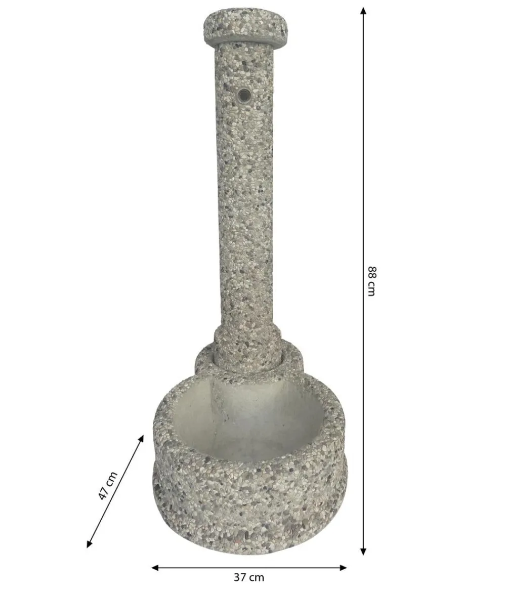 tomco Gartenbrunnen - Stein-Gartenbrunnen Siena, ca. H88 cm Grau