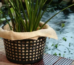 Tomsche Textil Gartenteich·Teichzubehör & Teichpflege|Teichzubehör & Teichpflege - Seerosenkorb mit Henkeln, , rund Schwarz