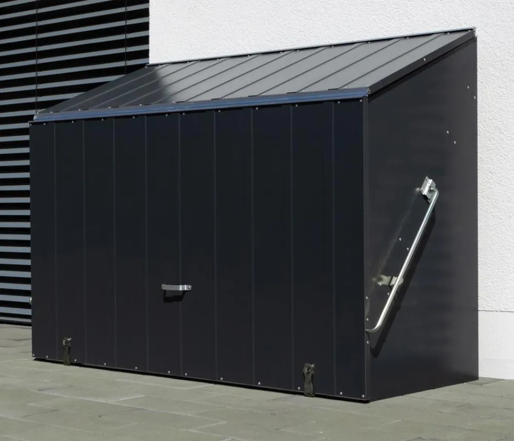 Trimetals Fahrradbox Sesame, ca. B185/H139/T76 cm Dunkelgrau New