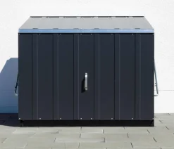 Trimetals Gartenschränke & Minigaragen - Fahrradbox Stowaway, ca. B138/H113/T89 cm Dunkelgrau