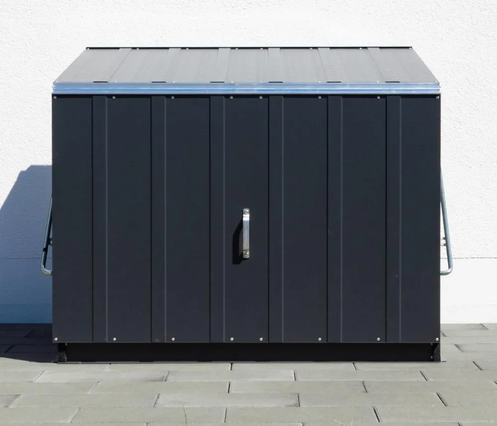 Trimetals Gartenschränke & Minigaragen - Fahrradbox Stowaway, ca. B138/H113/T89 cm Dunkelgrau