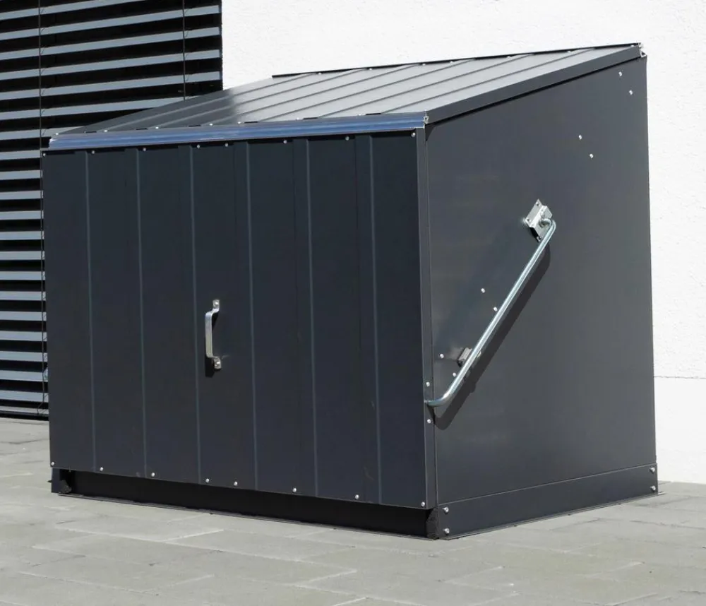 Trimetals Gartenschränke & Minigaragen - Fahrradbox Stowaway, ca. B138/H113/T89 cm Dunkelgrau