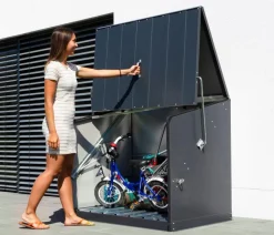 Trimetals Gartenschränke & Minigaragen - Fahrradbox Stowaway, ca. B138/H113/T89 cm Dunkelgrau
