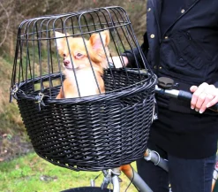 Trixie Mehr Transport & Unterwegs - Fahrradkorb mit Gitter für Hunde Schwarz