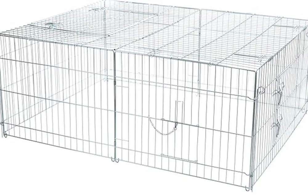 Trixie Freilaufgehege mit Abdeckung, ca. B144/H58/T116 cm Silber Hot